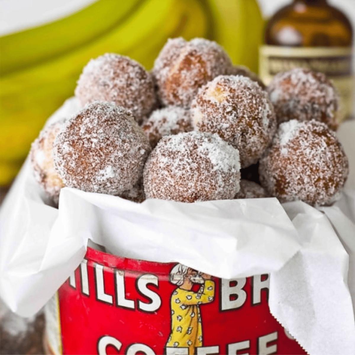 10 Minute Baked Banana Bread Doughnut Holes