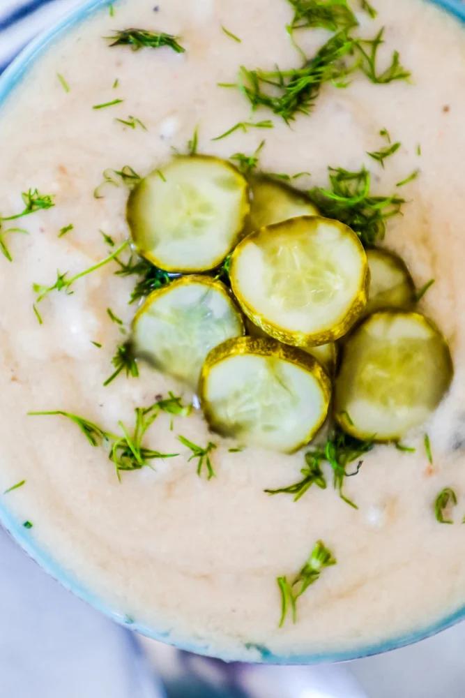 Creamy pickle soup.