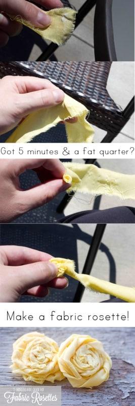 make a fabric rosette in 5 minutes with this super simple tutorial using mod podge