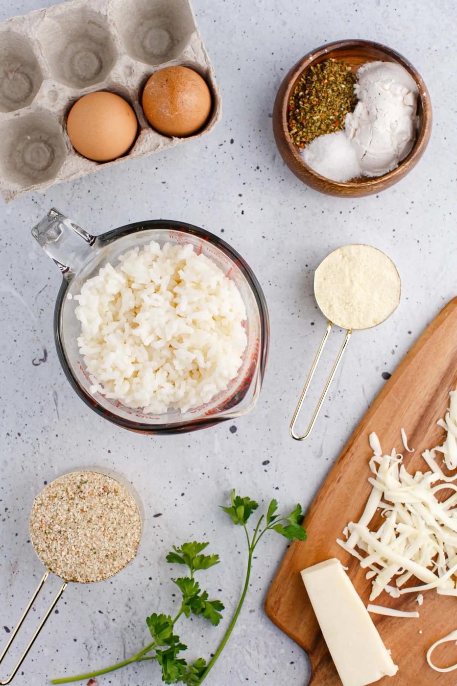 picture of arancini ingredients on a table