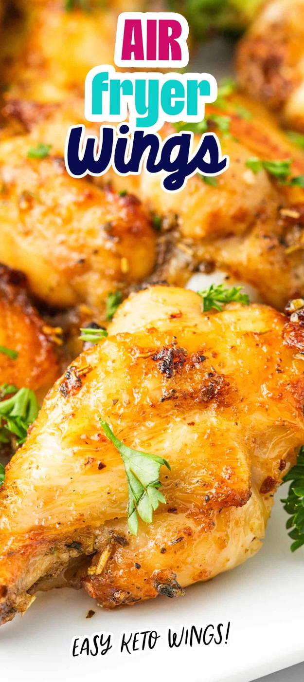 Easy kid-friendly air fryer chicken wings.