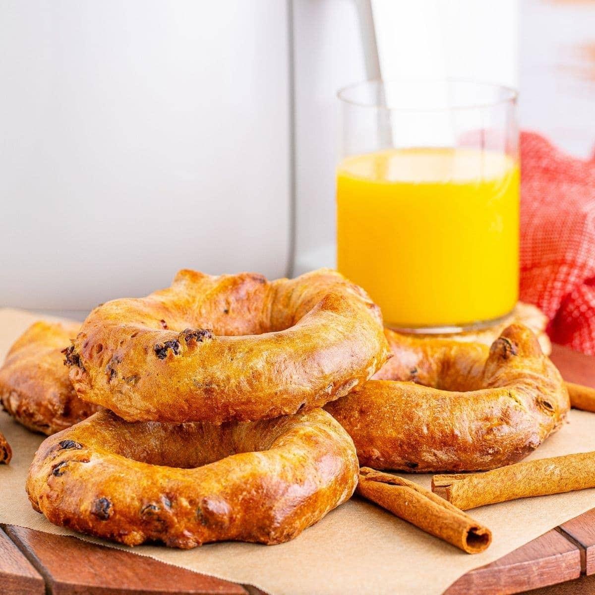 Air Fryer Cinnamon Raisin Bagels