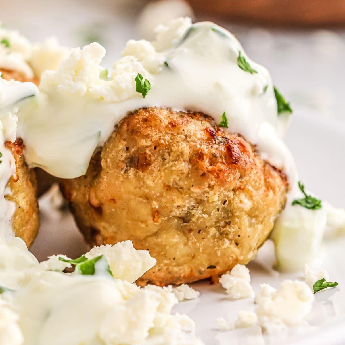 Air Fryer Greek Chicken Meatballs