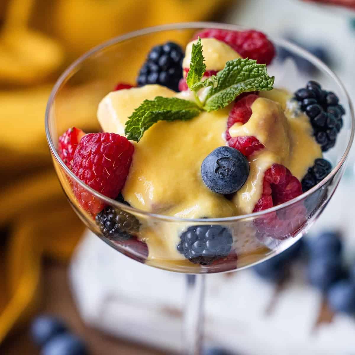 Berries and Creme Anglaise