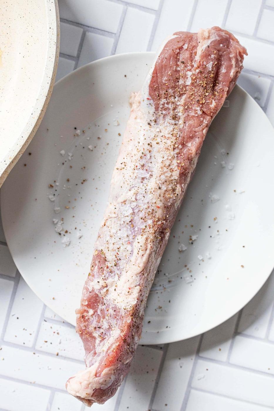 raw seasoned pork tenderloin