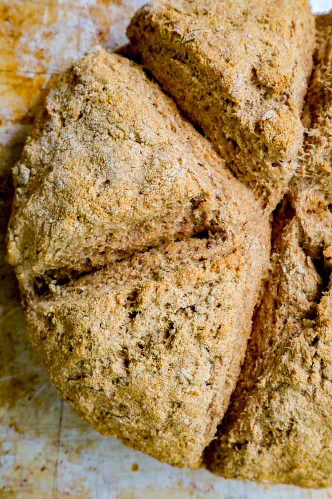 soda bread cut into pieces