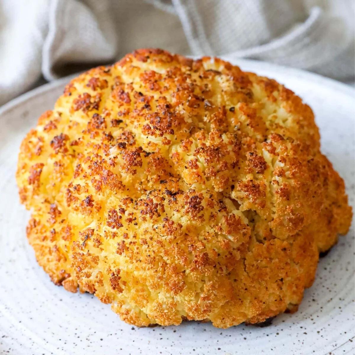 Whole Roasted Cauliflower (Easy + Crispy)