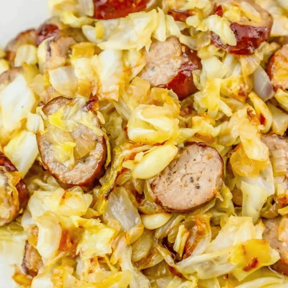 The Best Pan Fried Cabbage with Sausage Recipe