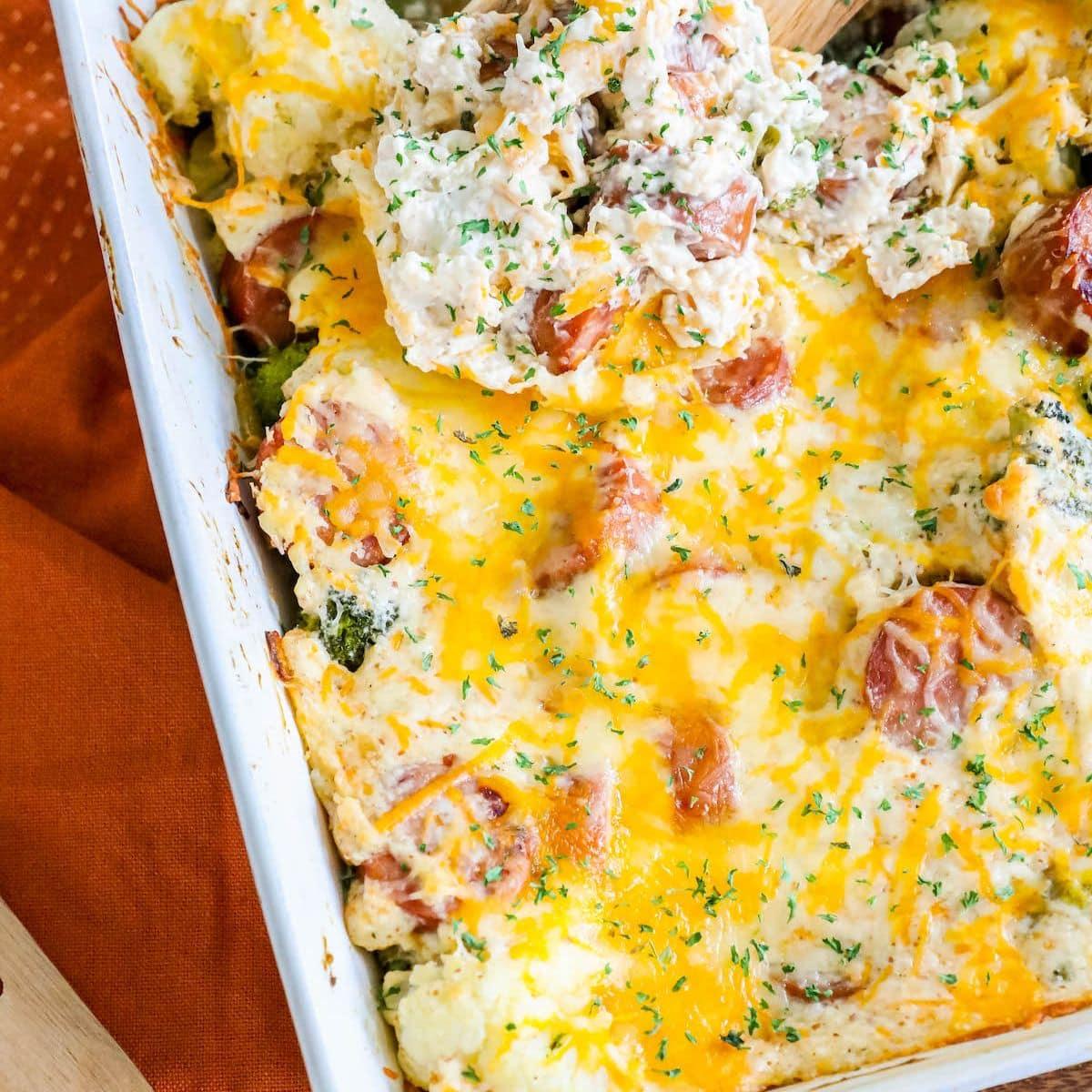 Broccoli Cauliflower Sausage Casserole