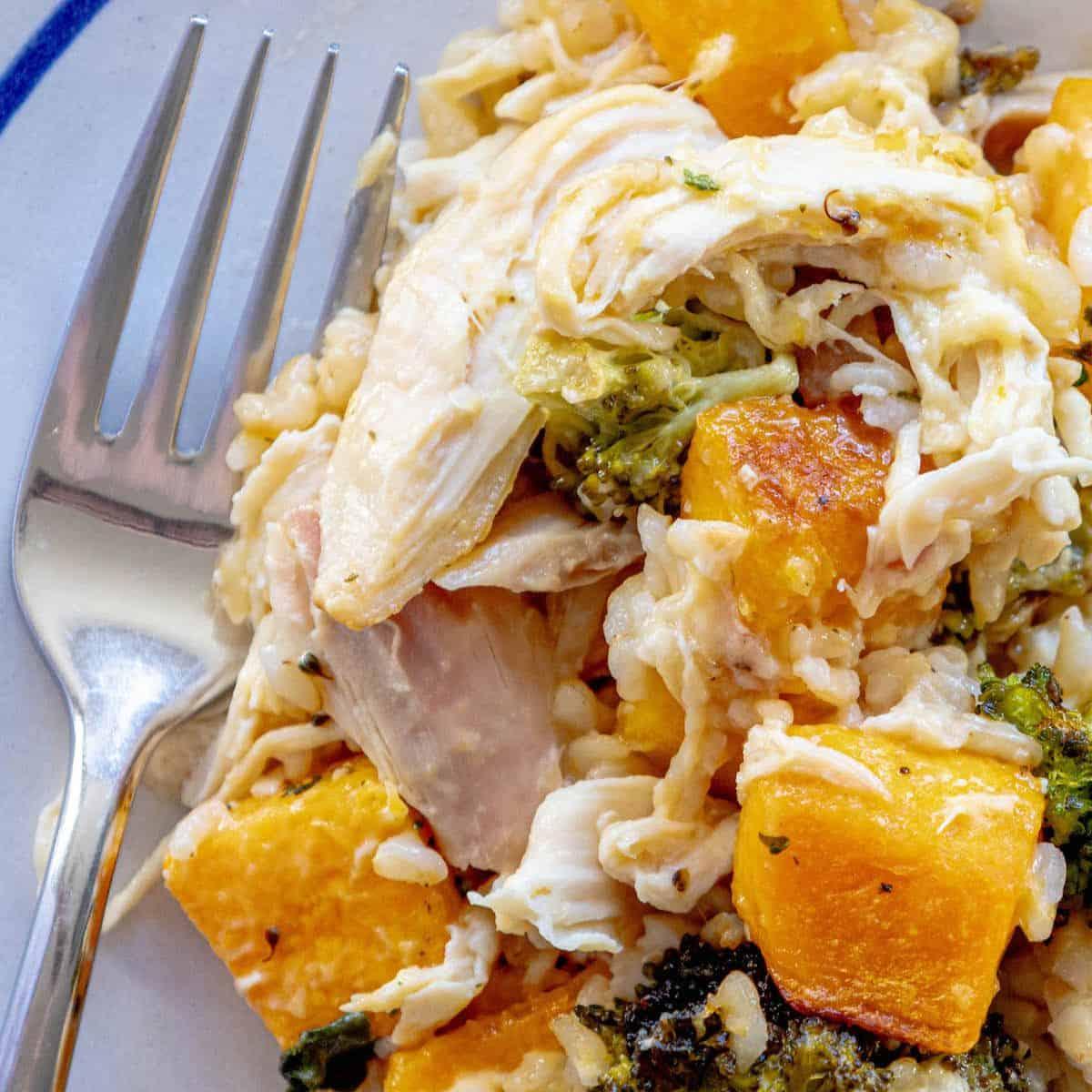 Butternut Squash Chicken and Rice Casserole