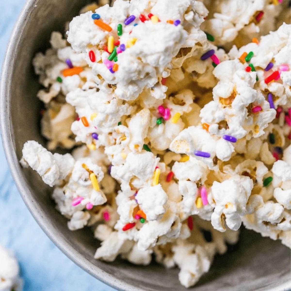 Cake Batter White Chocolate Popcorn