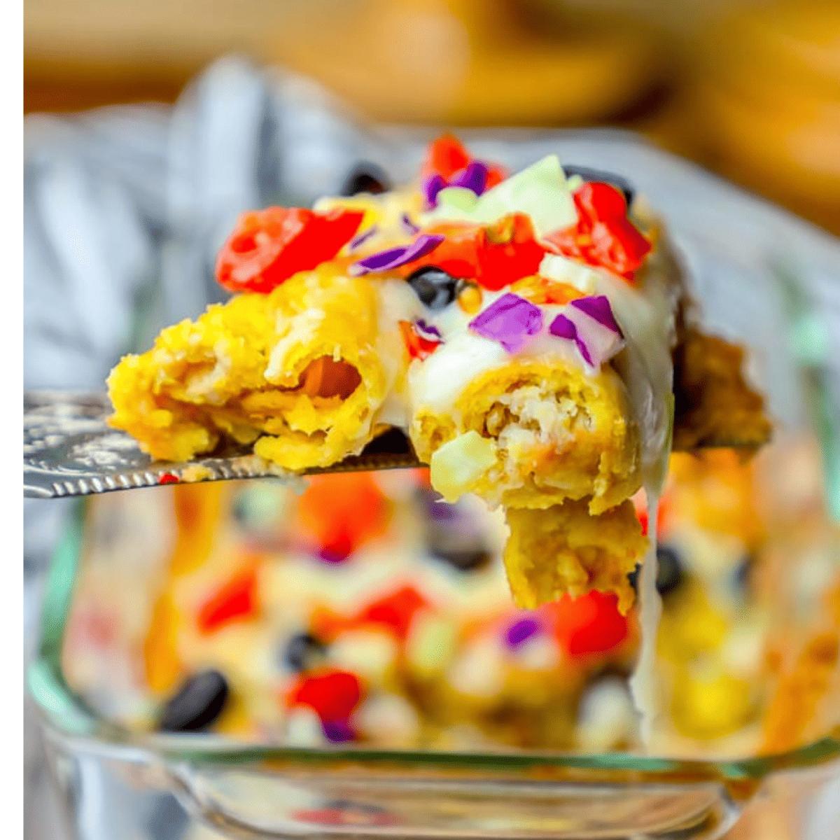Chicken Taquito and Bean Casserole