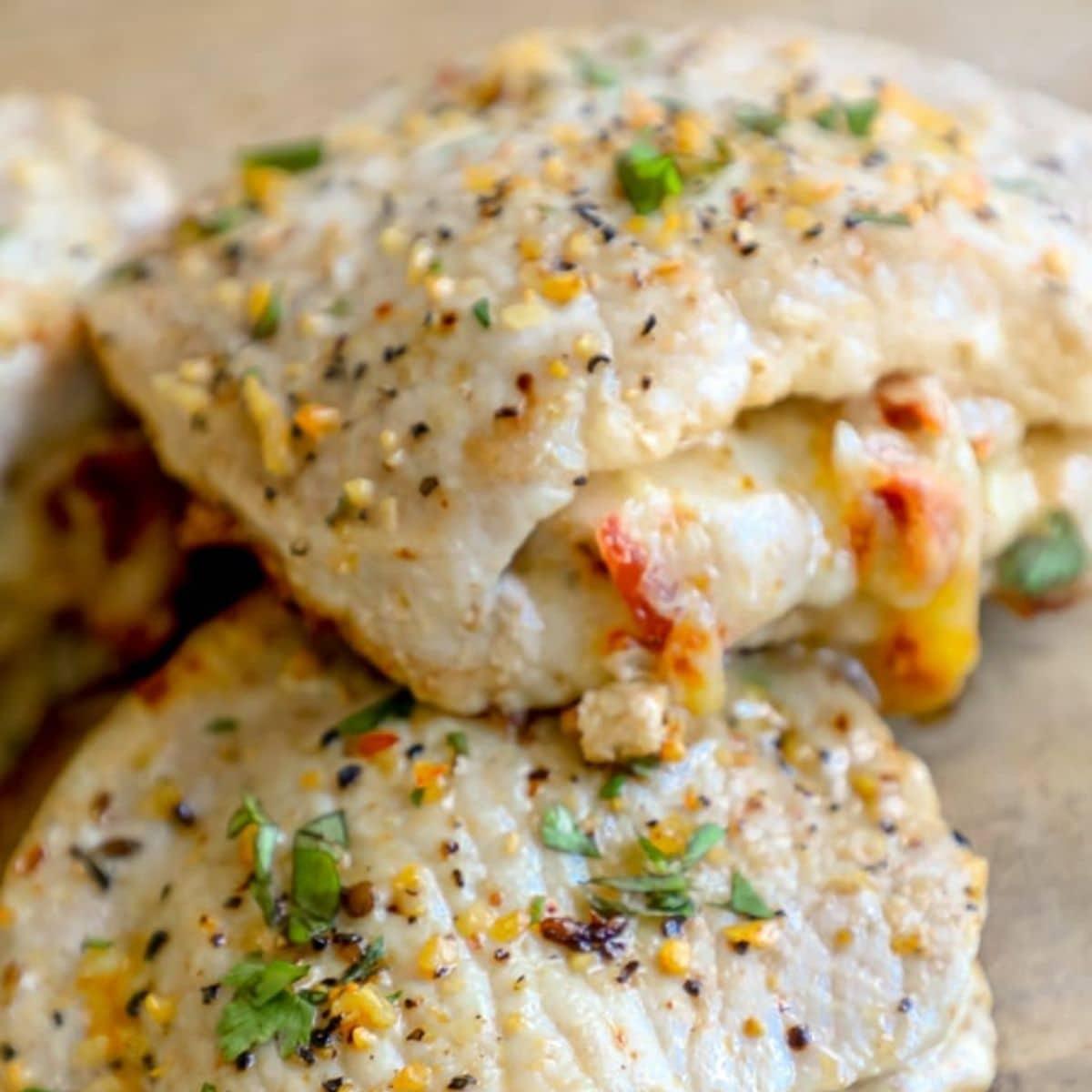 Cheesy Baked Stuffed Pork Chops Recipe