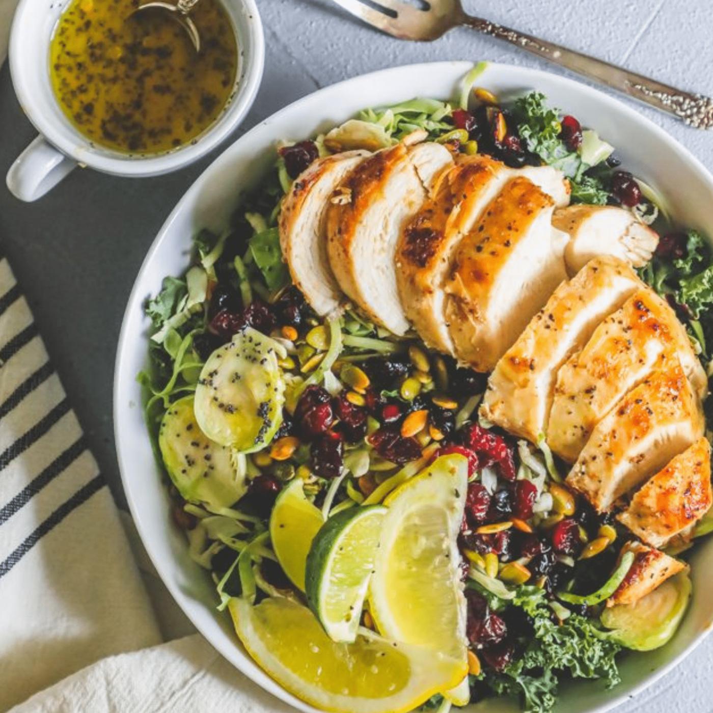 Citrus Kale Salad with Baked Chicken Recipe
