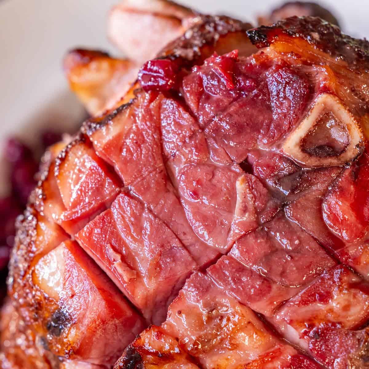 Cranberry Brandy Glazed Spiral Ham