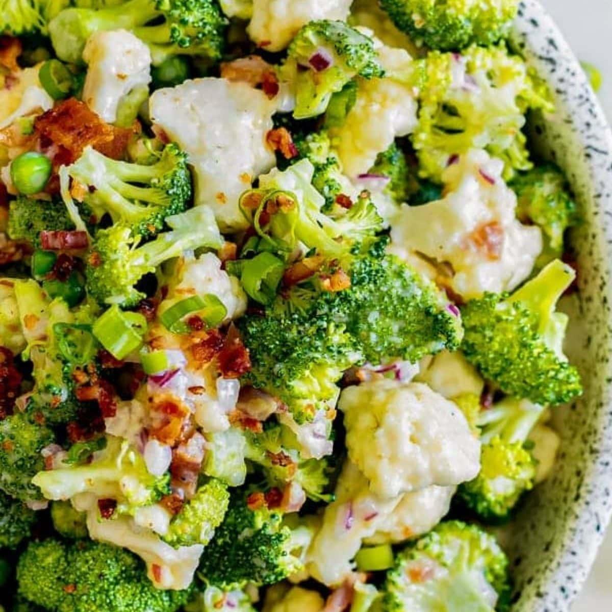 The Best Creamy Broccoli Cauliflower Salad Recipe