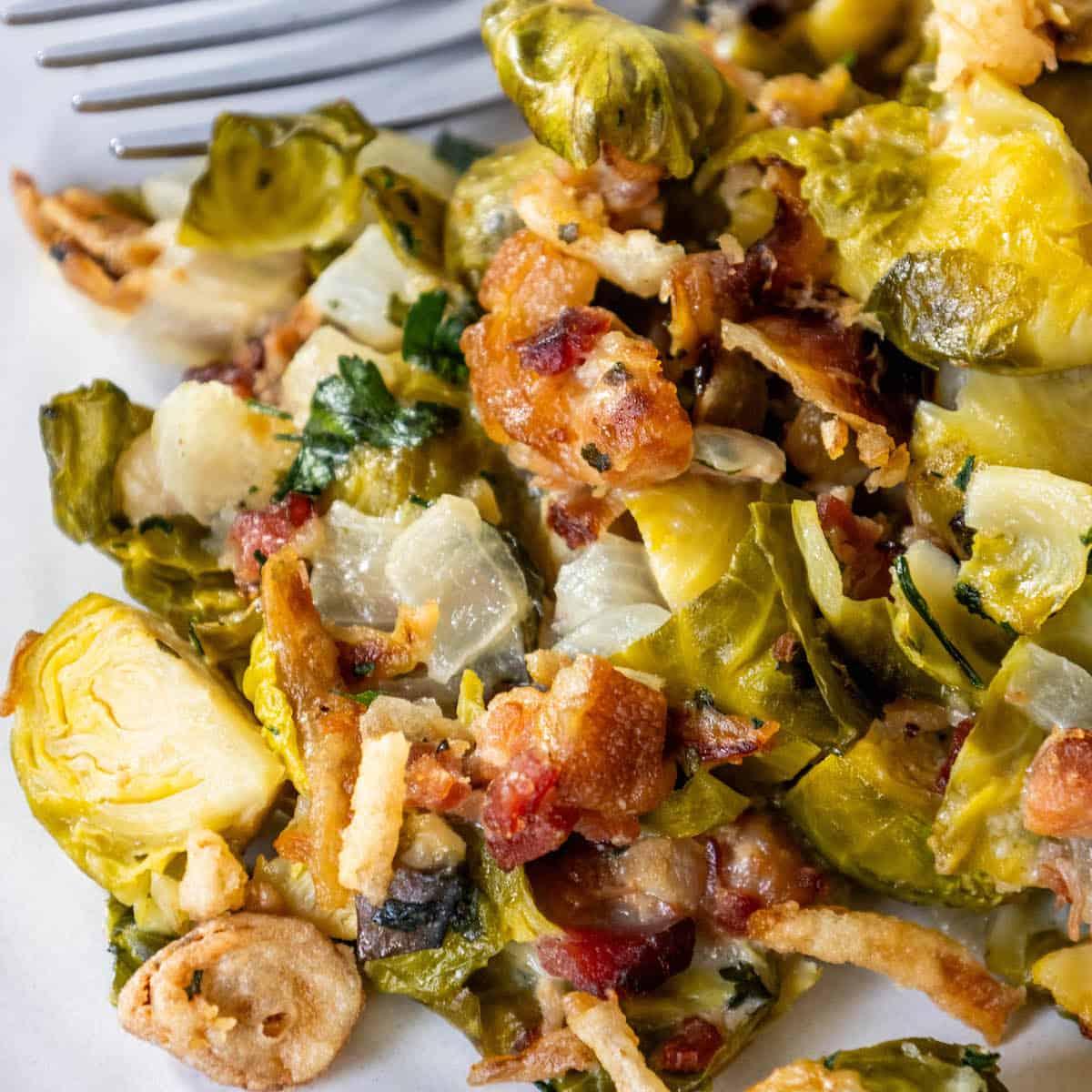 Creamy Brussels Sprouts with Bacon