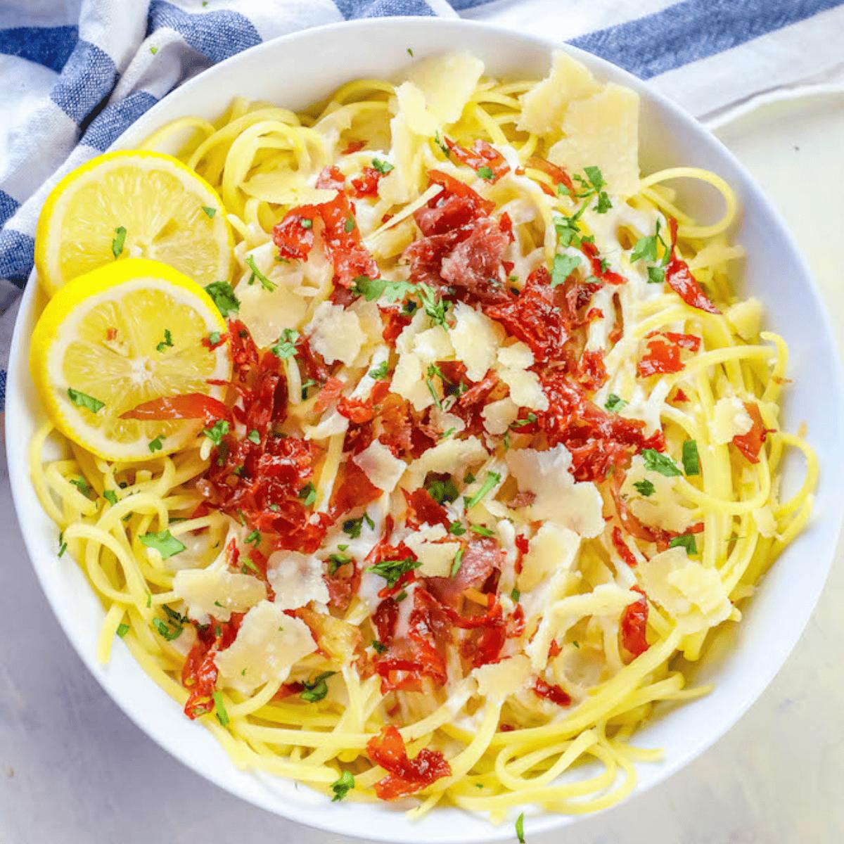 Creamy Lemon Linguine with Speck Recipe