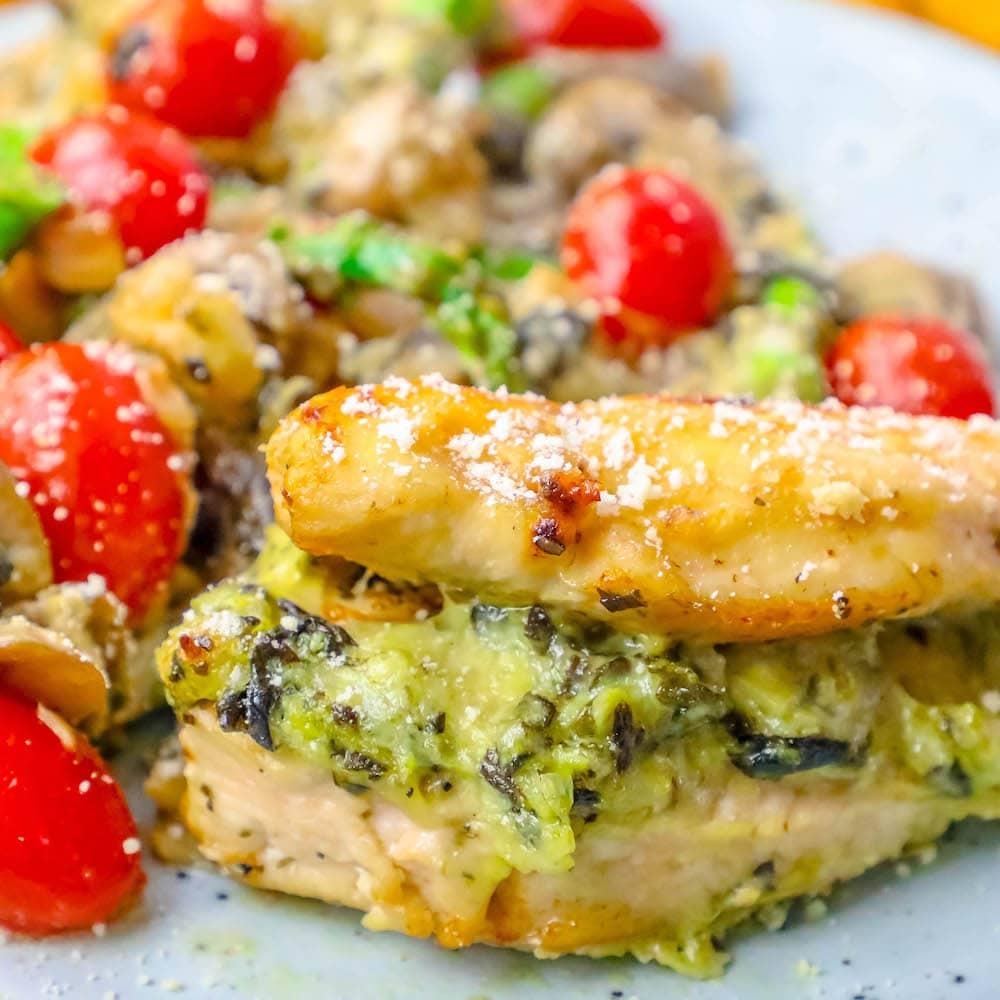 Creamy Spinach and Artichoke Dip Stuffed Chicken