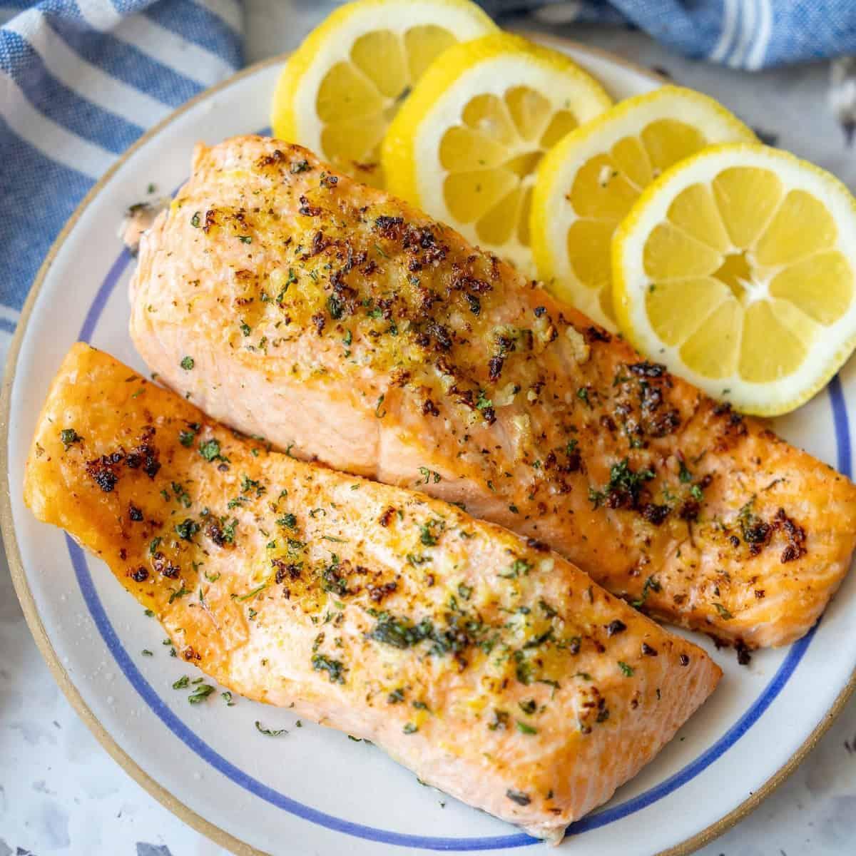 Air Fried Lemon Garlic Salmon Recipe