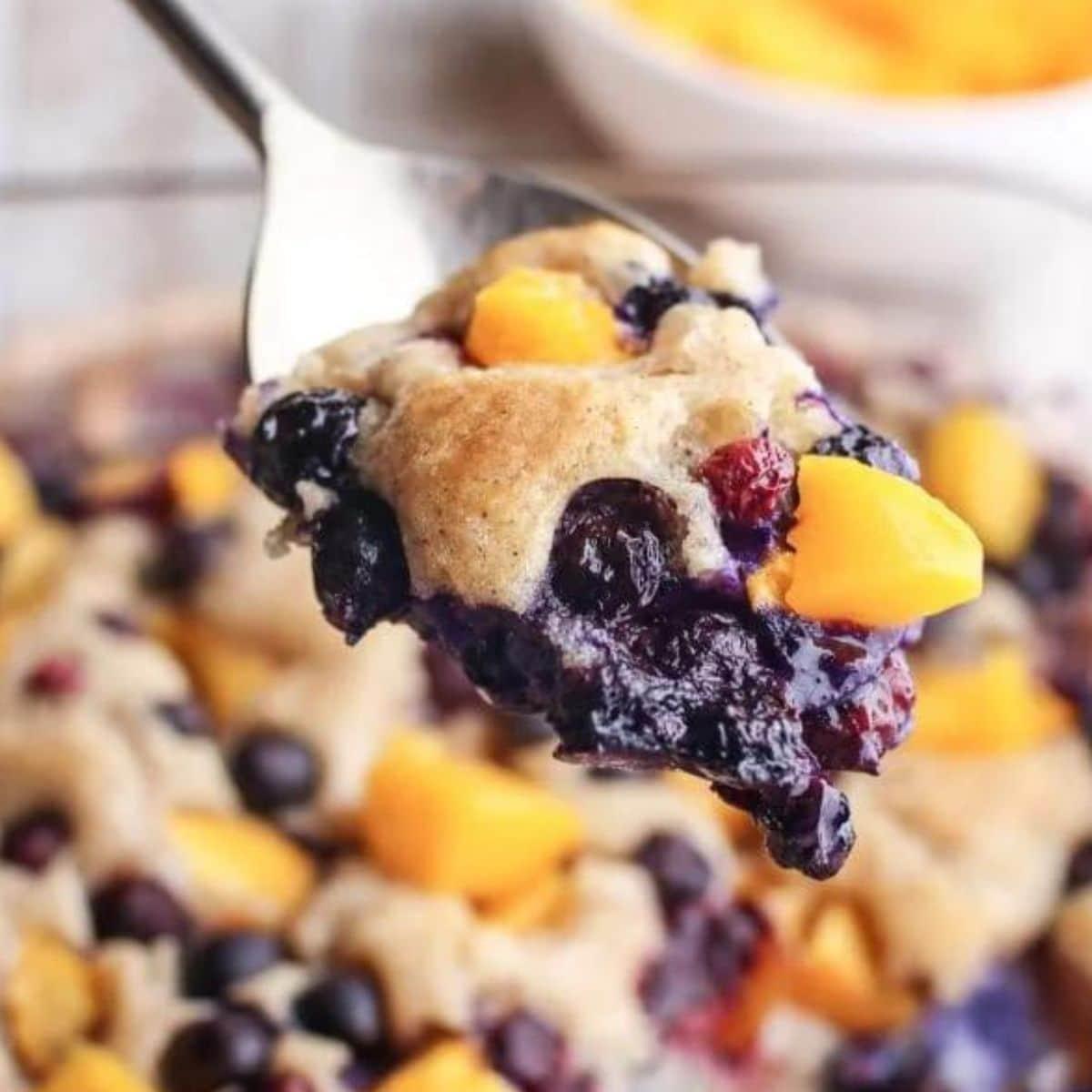 Easy Blueberry Peach Cobbler