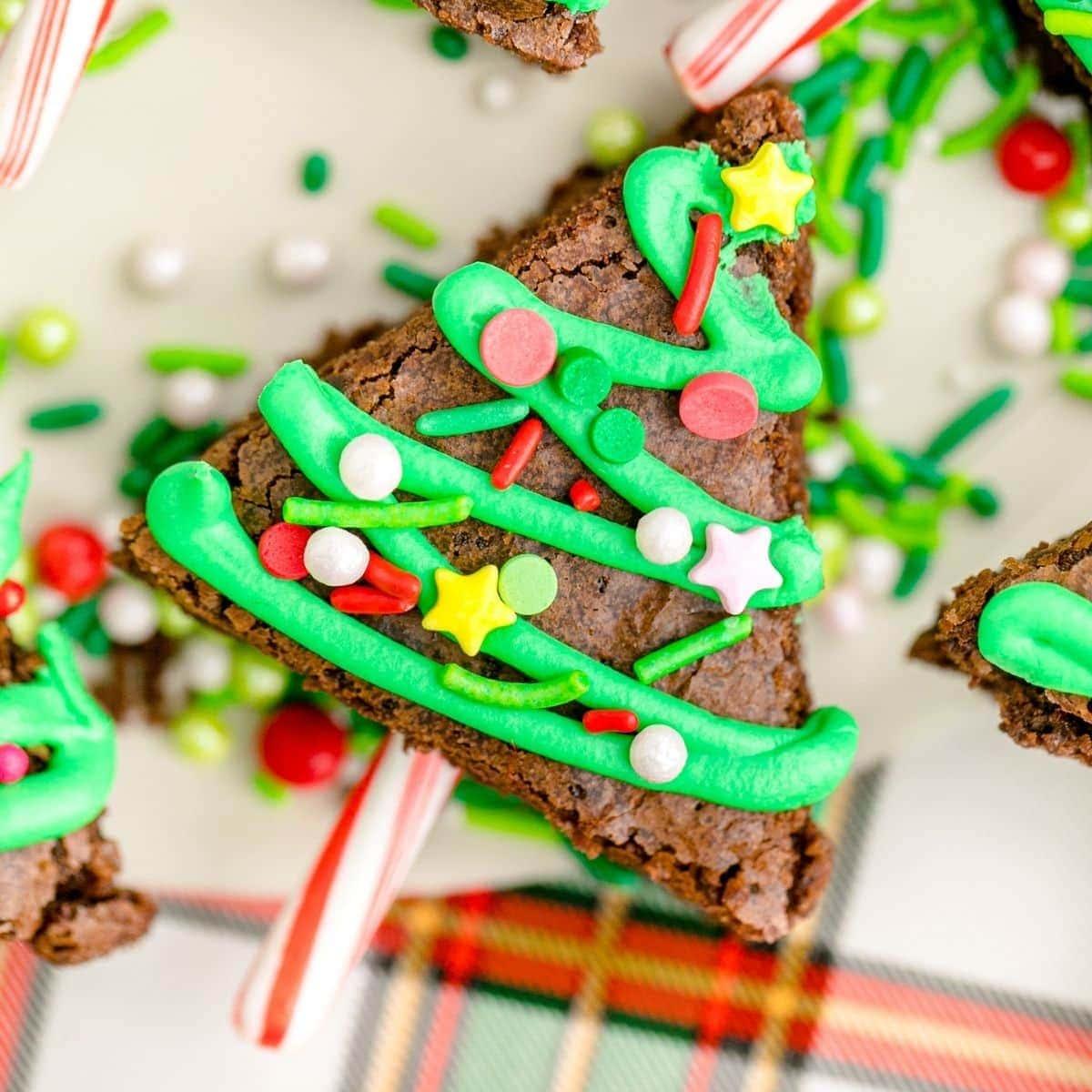 Easy Christmas Tree Brownies