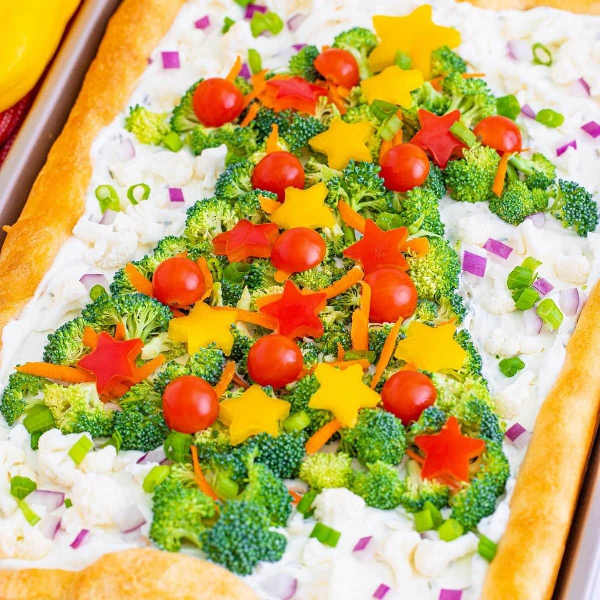 Easy Christmas Vegetable Pizza
