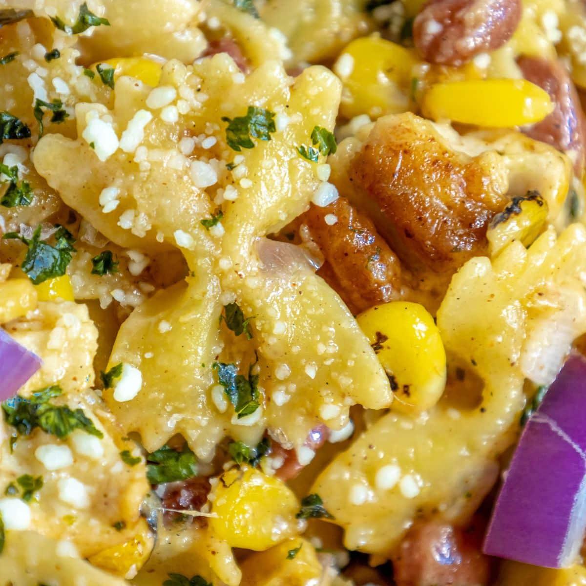 Easy Creamy Chicken Elote Pasta