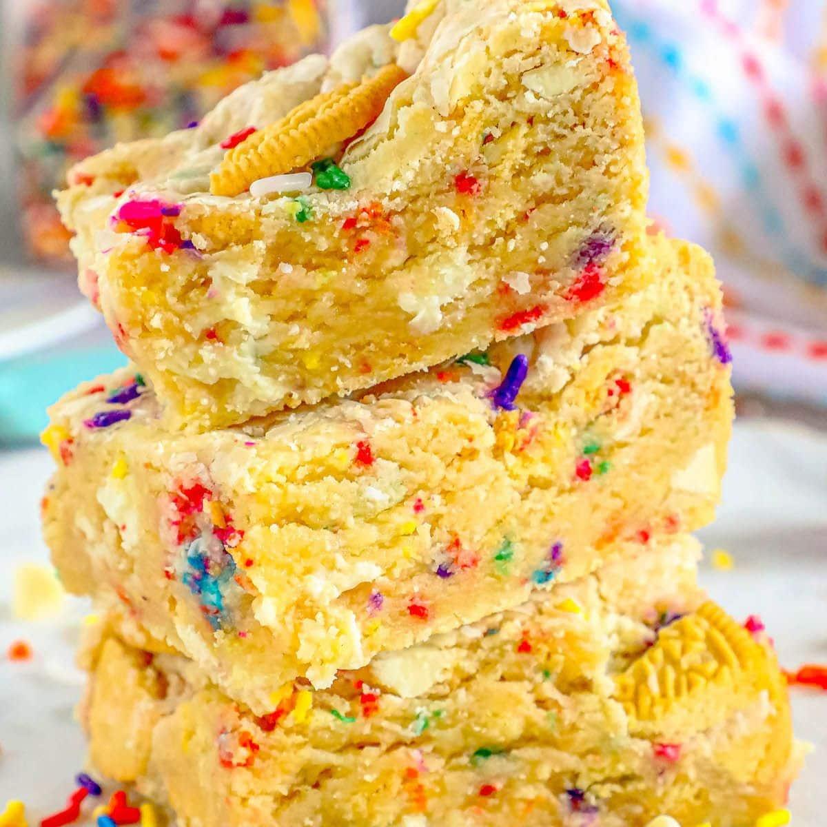 Easy Funfetti Cookie Bars
