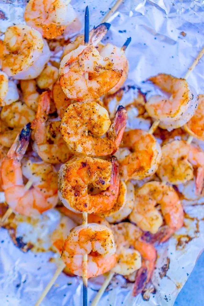 Easy Grilled Blackened Shrimp Kebabs