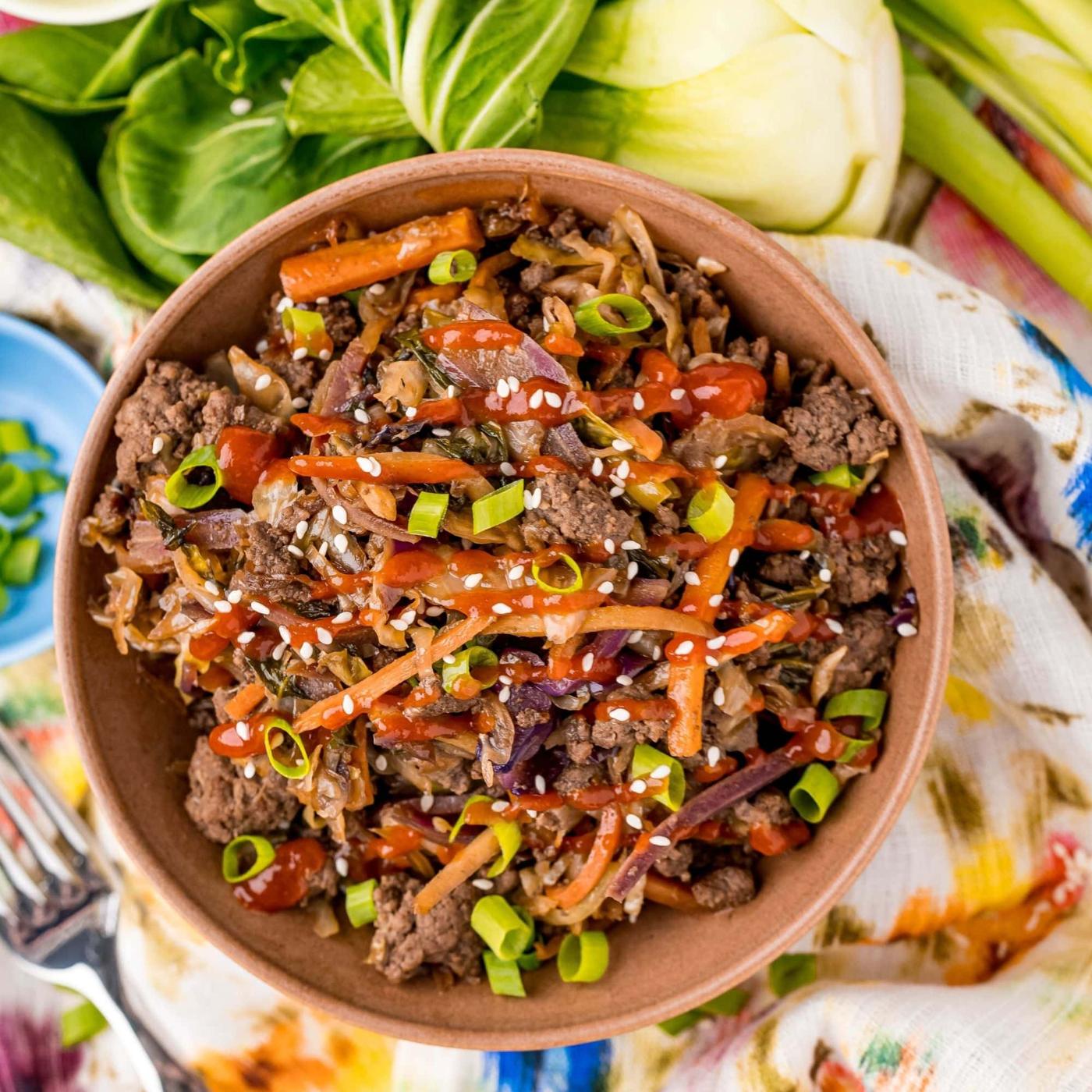 Easy Keto Egg Roll In a Bowl Recipe
