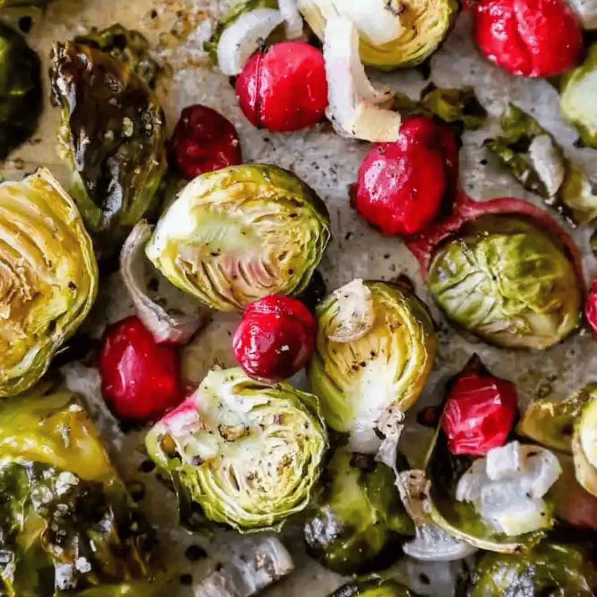 Easy Roasted Brussel Sprouts with Cranberries