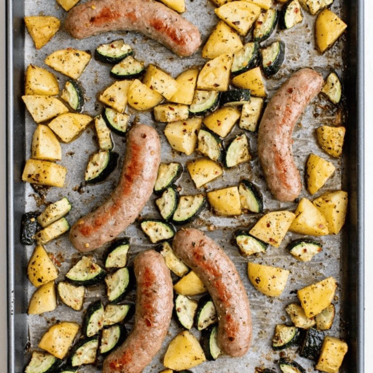 Easy Sheet Pan Sausage Bake