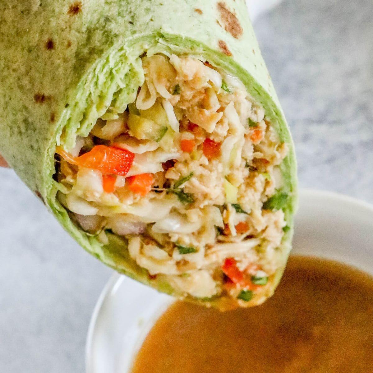 Easy Thai Chicken Salad Wrap