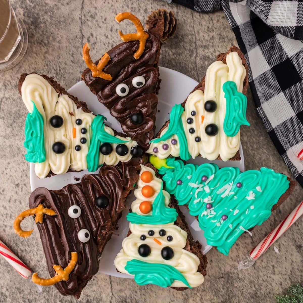 Frosted Christmas Brownies