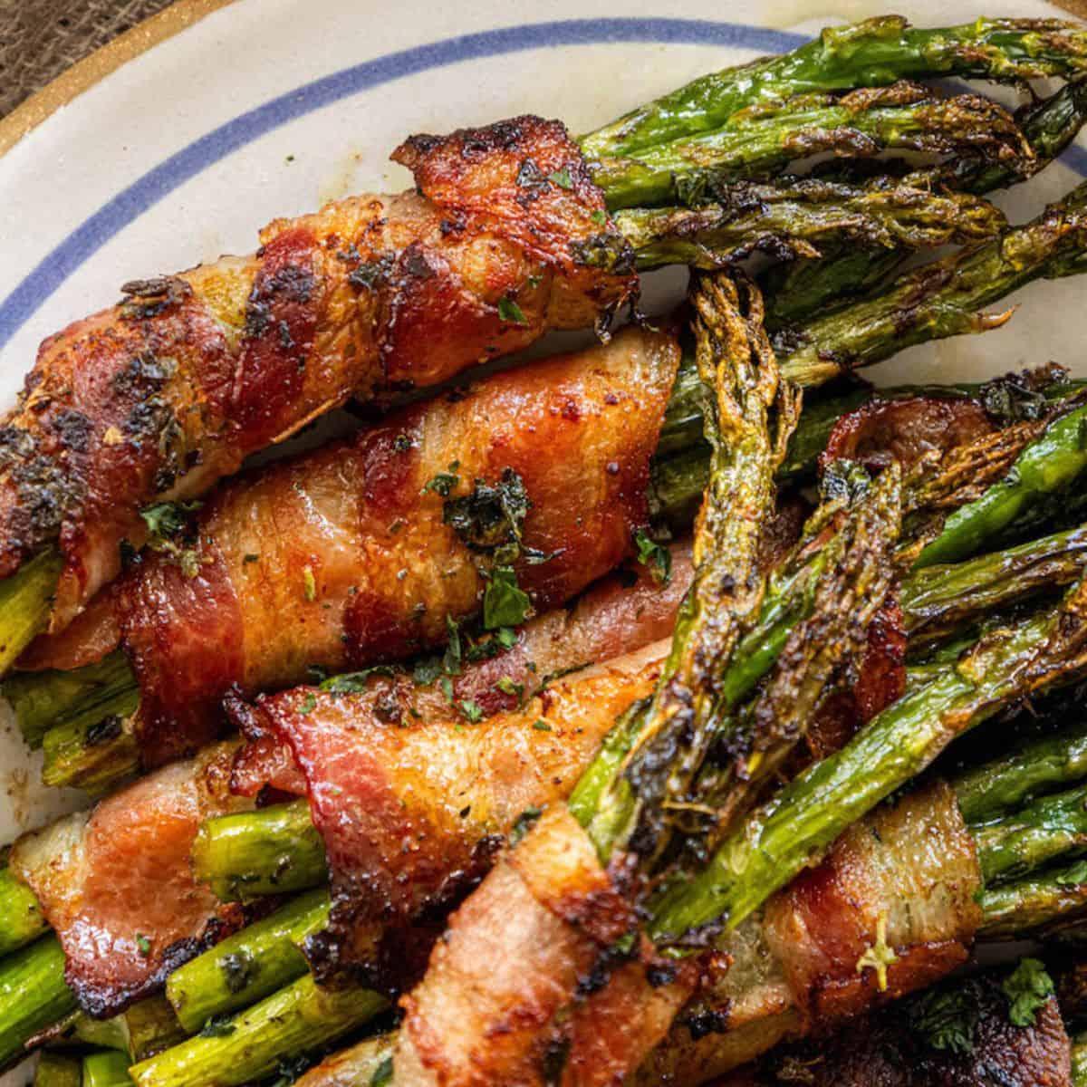 Garlic Herb Bacon Wrapped Asparagus