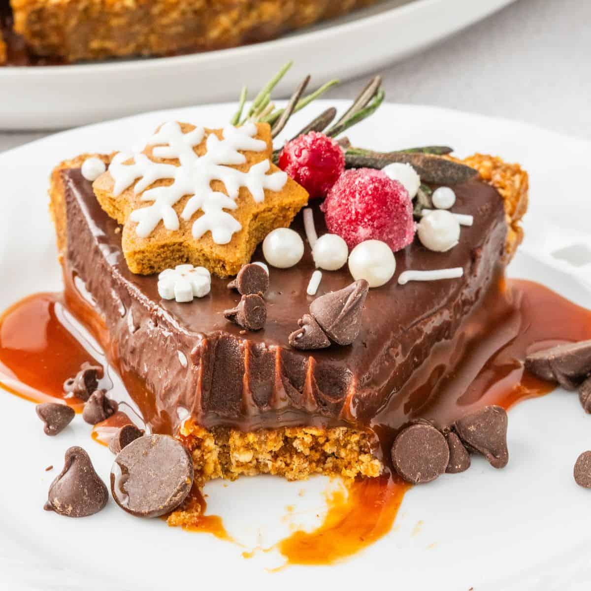 Gingerbread Chocolate Caramel Tart