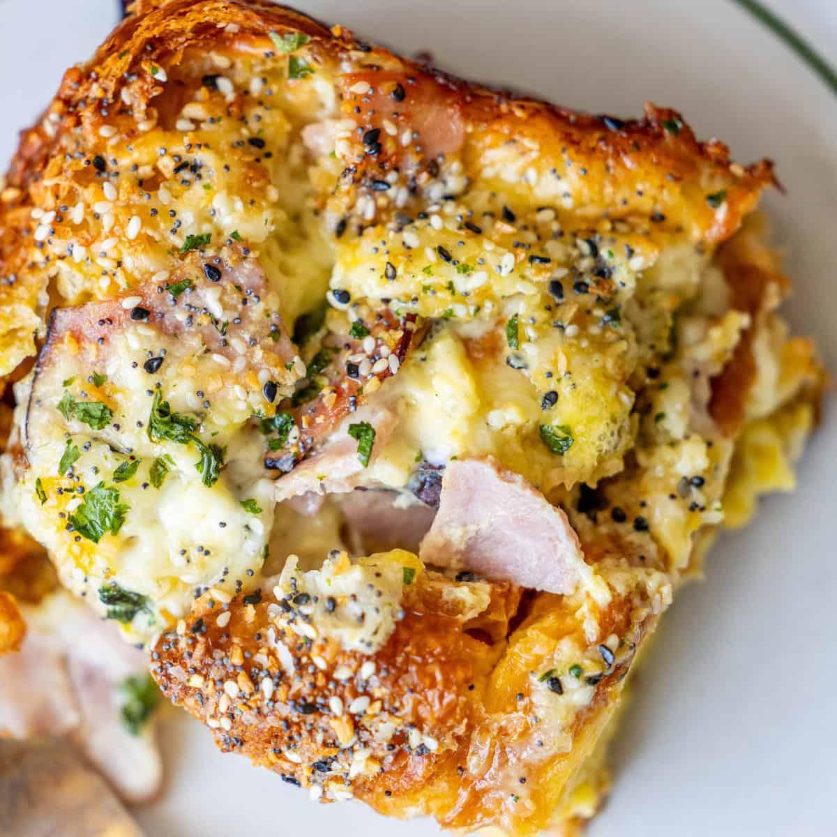Ham and Cheese Croissant Strata