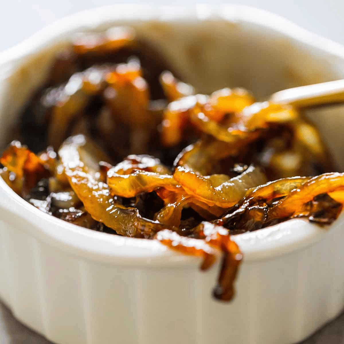 Honey Whiskey Caramelized Onions