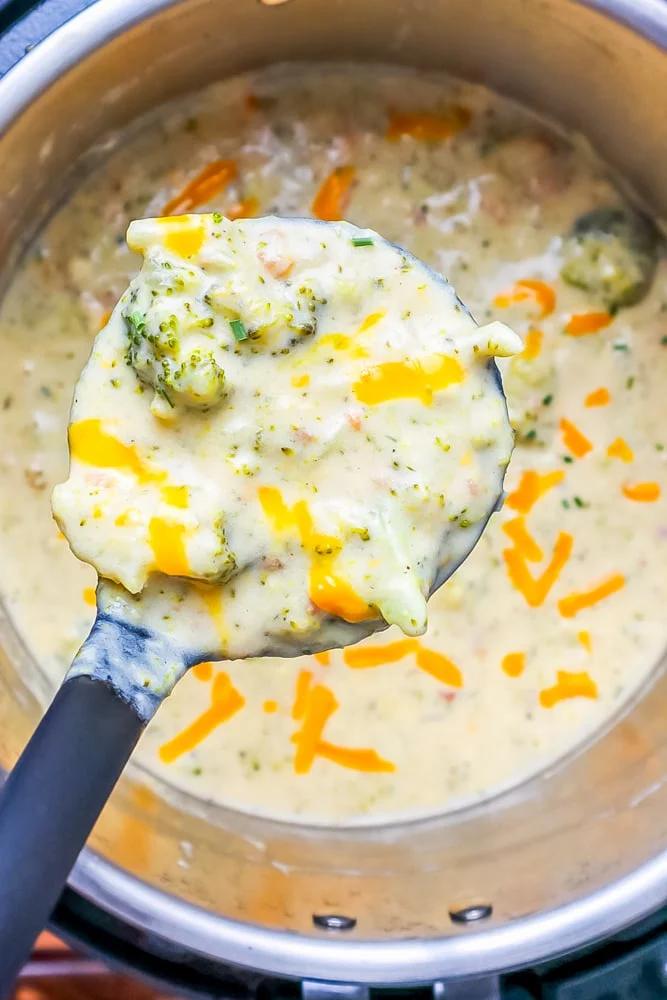 Keto Instant Pot Broccoli Cheddar Soup Recipe