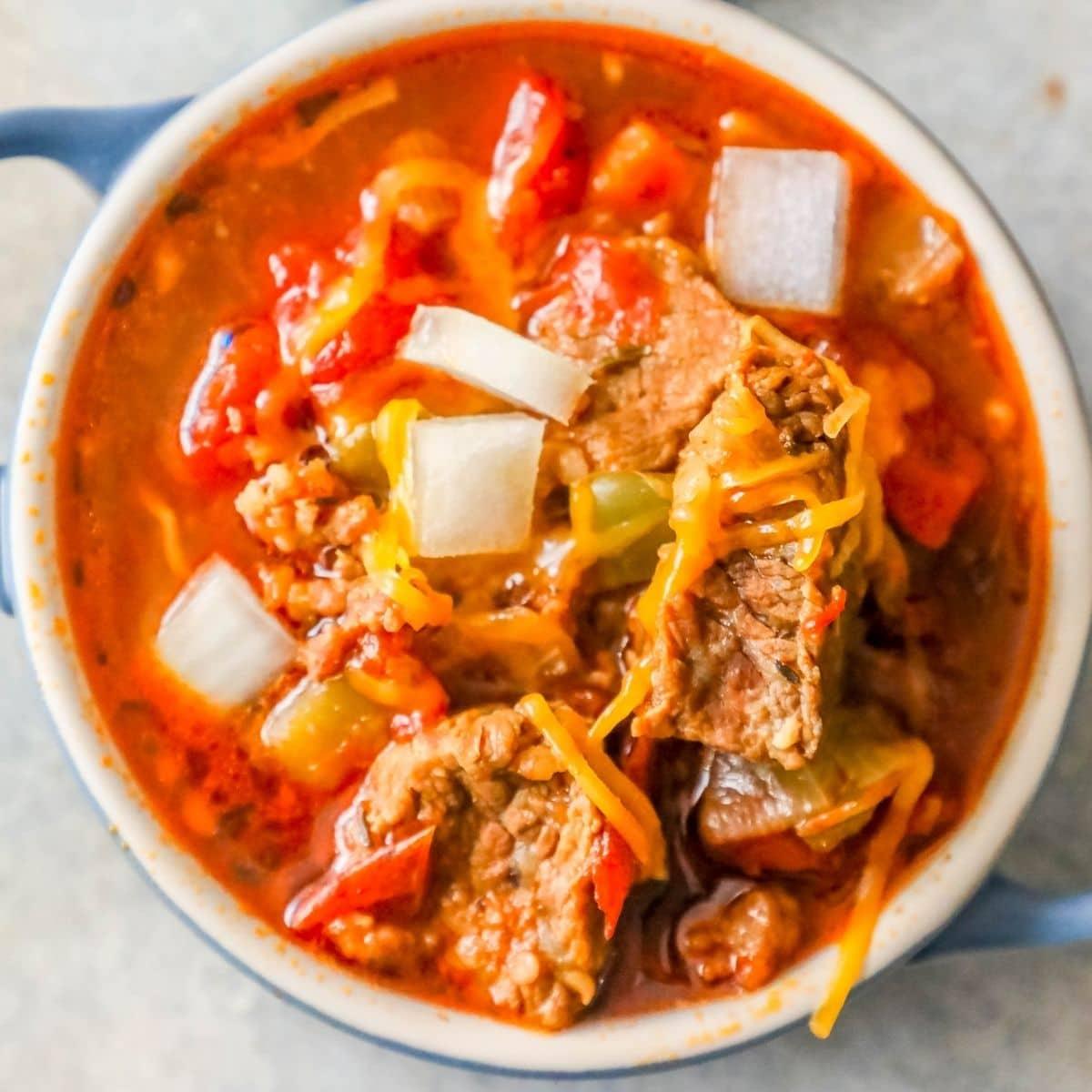 Keto Steak and Sausage Chili