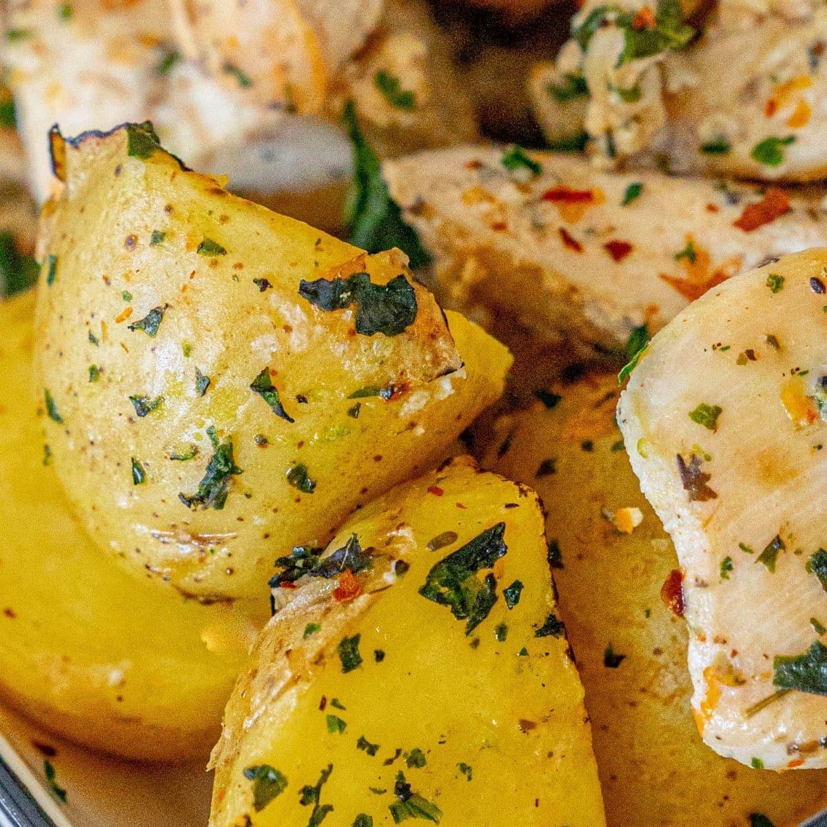 Lemon Garlic Baked Chicken and Potatoes
