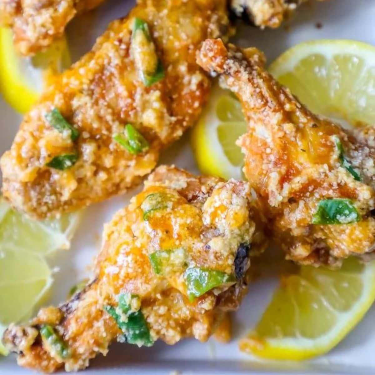 Lemon Garlic Parmesan Baked Chicken Wings