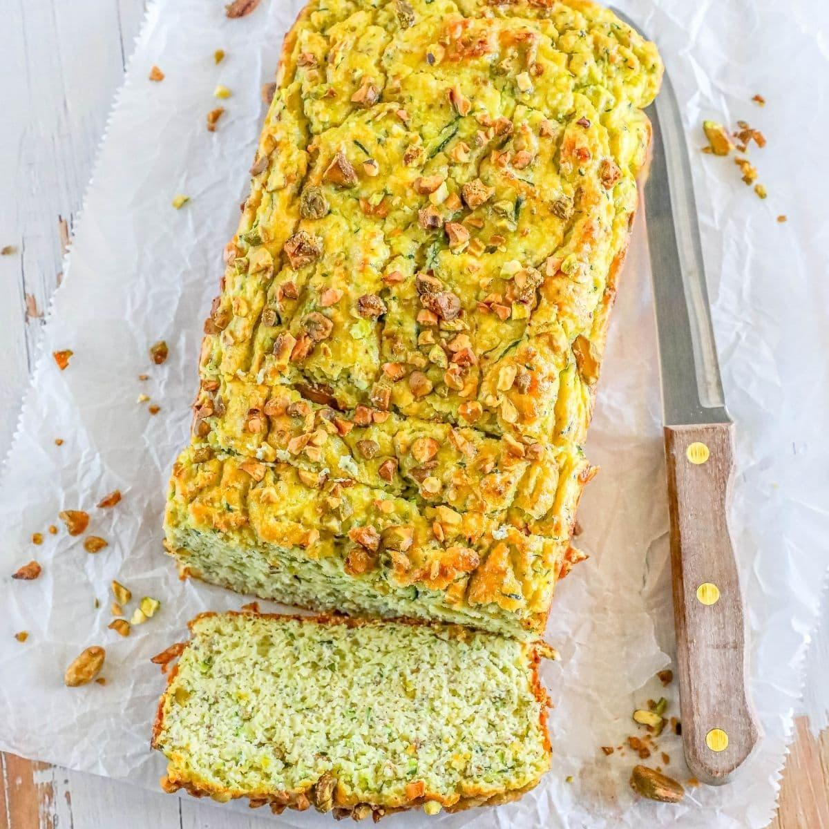 Low Carb Zucchini Pistachio Bread