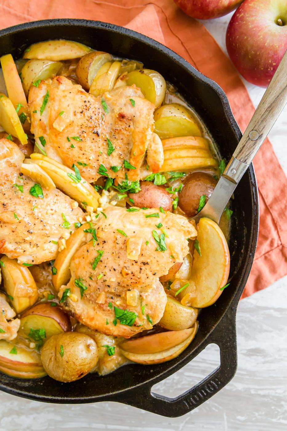 Maple Dijon Chicken and Potatoes Skillet Recipe