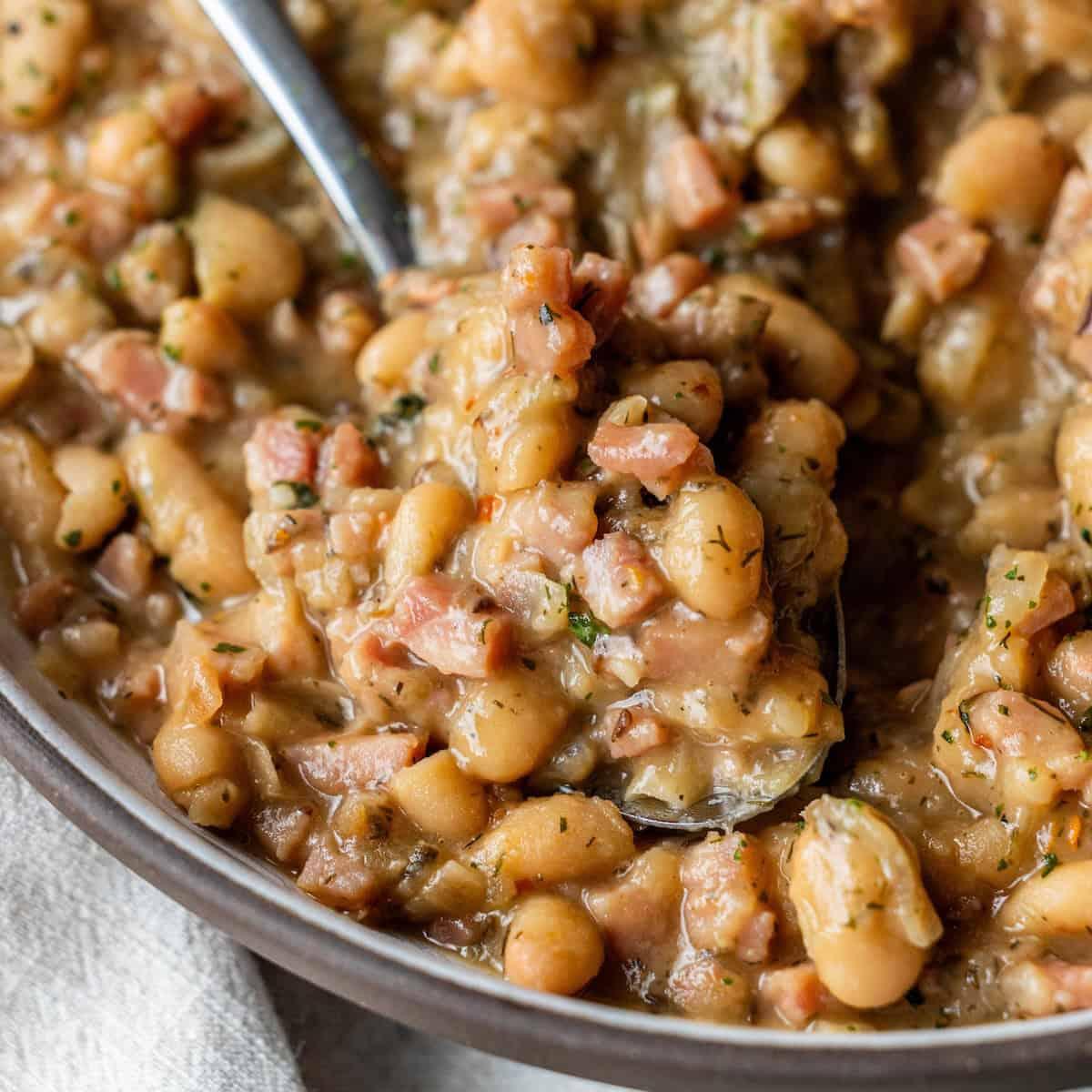 Old-Fashioned Brothy Ham and Beans With Caraway
