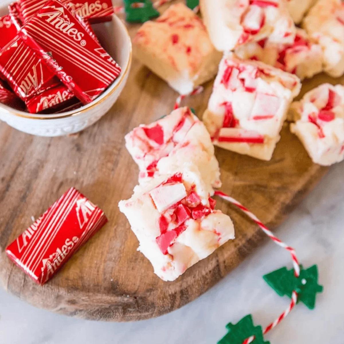 Peppermint Crunch Andes Candies Fudge