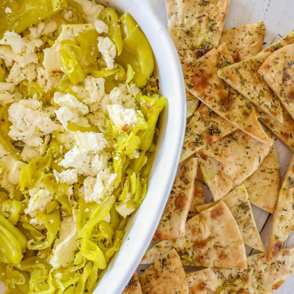 Pepperoncini Baked Feta Dip