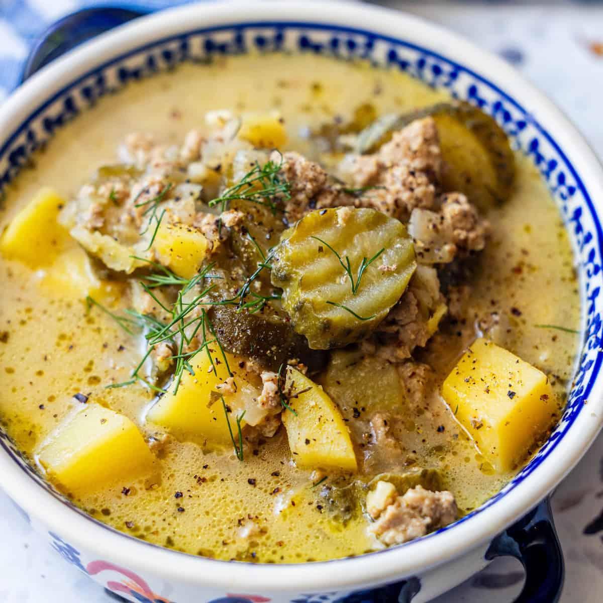 Pickle Sausage Soup
