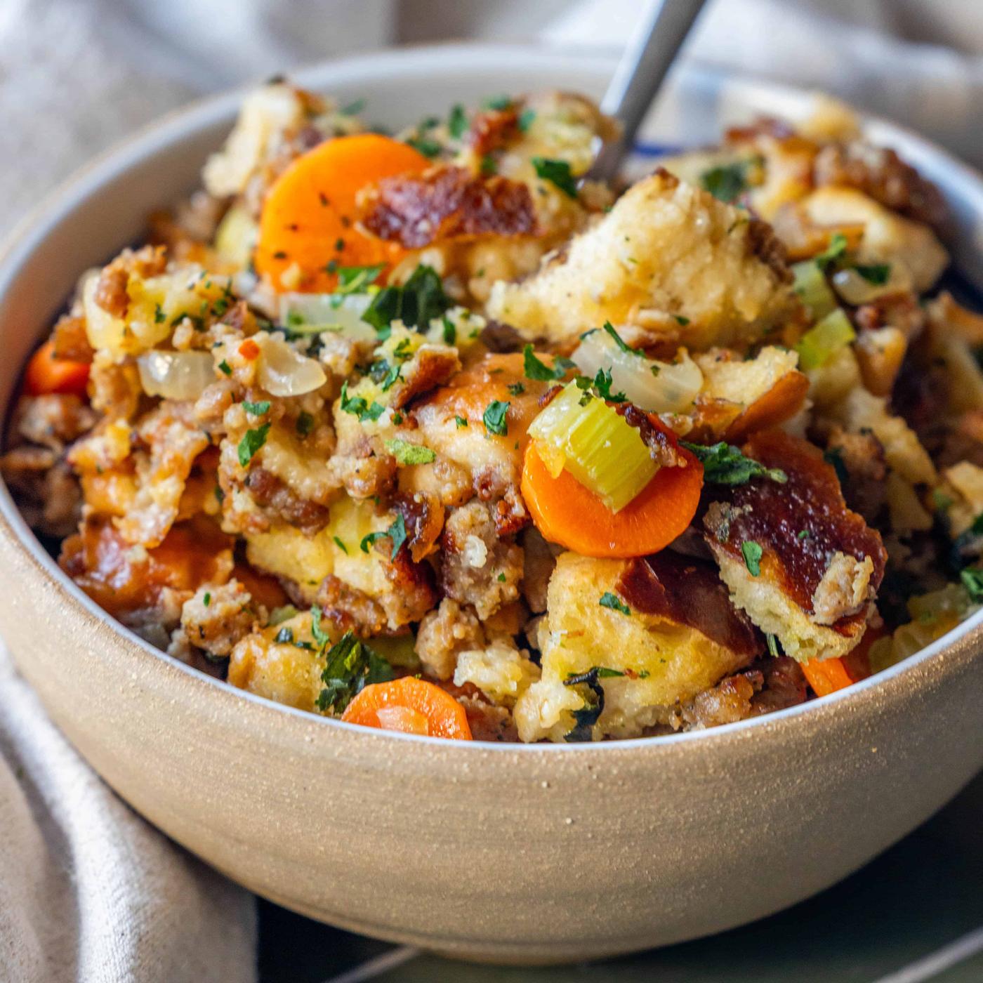 Pretzel Sausage Stuffing